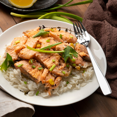 (Product 12) Apricot-Glazed Chicken Breast with Creamy Caesar Broccoli